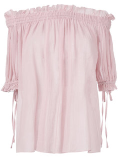 off the shoulder smocked blouse Alexander McQueen