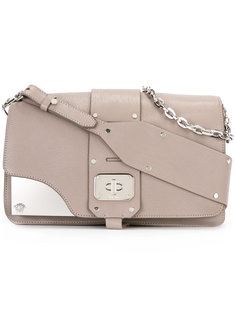 metal plaque shoulder bag Versace