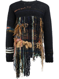 свитер с рваными деталями   Dries Van Noten