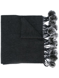 fur bobble woven scarf  N.Peal