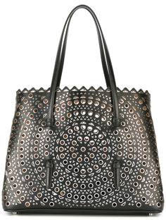 circular pattern perforated tote Alaïa