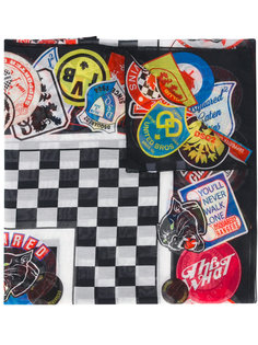 chessboard and patch print scarf Dsquared2