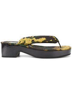 парчовые шлепанцы с цветочным узором Dries Van Noten