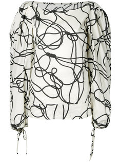 блузка шифт с абстрактным узором Dries Van Noten