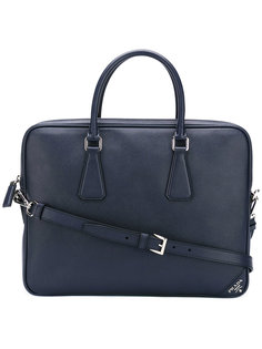 logo plaque briefcase Prada