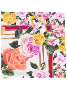 шарф с принтом роз Dolce &amp; Gabbana