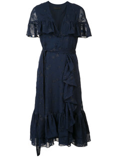 belted ruffle trim dress  Co