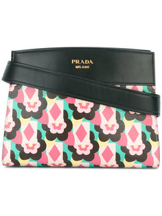 сумка на плечо с цветочным рисунком Prada