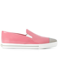 metal toe cap trainers Miu Miu