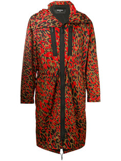 leopard print parka jacket Dsquared2