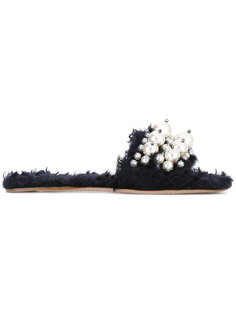 декорированные шлепанцы Miu Miu