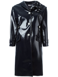 embellished lapel coat Miu Miu