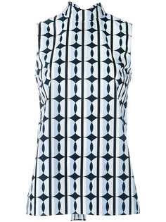 geometric print pussy bow blouse Miu Miu