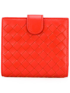 плетеный кожаный складной кошелек Bottega Veneta