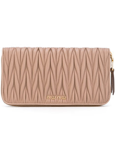 matelassé zip around wallet Miu Miu