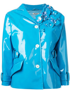 patent floral jacket Miu Miu