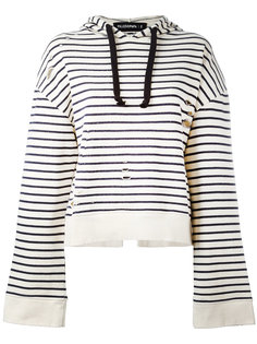 striped open back hoodie Filles A Papa