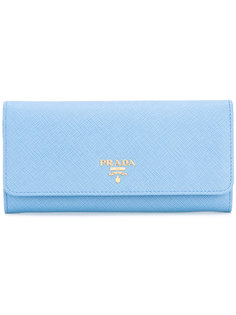 logo plaque continental wallet Prada