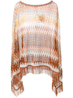asymmetric draped poncho  M Missoni
