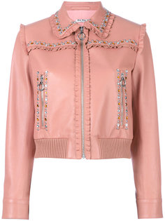 куртка на молнии с заклепками Miu Miu