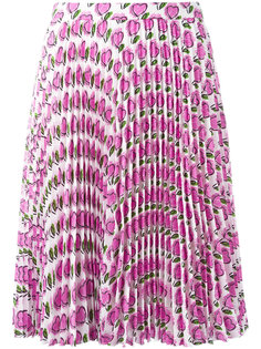 плиссированная юбка с рисунком из сердец Prada