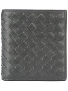 складной кожаный плетеный кошелек Bottega Veneta