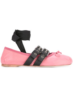 балетки на шнуровке Miu Miu