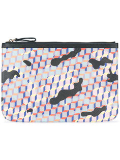 geometric print zipped clutch Pierre Hardy