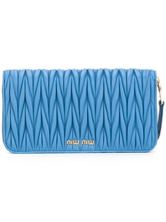 matelassé zip around wallet Miu Miu