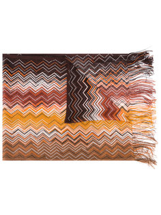шарф с зигзагообразным узором и бахромой Missoni