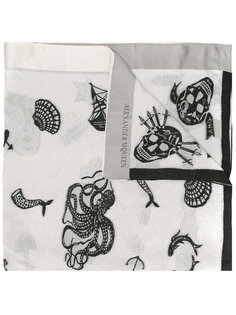 шарф с принтом морских существ Alexander McQueen