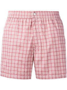 checked swimming shorts Brioni