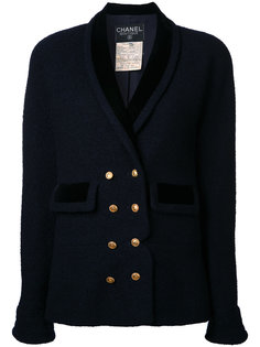 double breasted shawl collar jacket Chanel Vintage