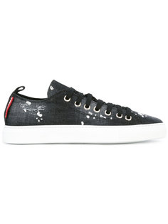 bleach splattered denim trainers Dsquared2