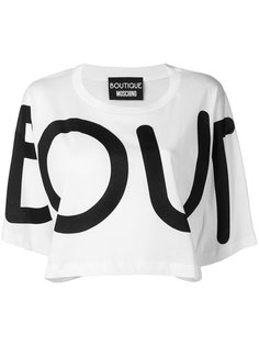 укороченная футболка с принтом Boutique Moschino