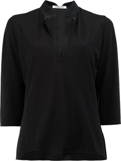 v-neck band collar shirt Lamberto Losani