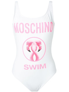 слитный купальник с изображением фламинго Moschino