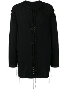 collarless loose fit cardigan Yohji Yamamoto