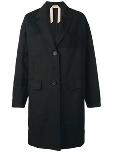 lace panel oversized coat Nº21