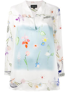 блузка с цветочным принтом Giorgio Armani