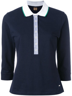 chambray-detailed polo shirt Fay
