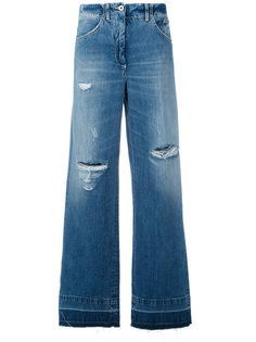 широкие джинсы с протертостями Dondup