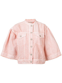 bell sleeve denim jacket Ulla Johnson