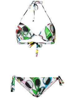 бикини с рисунком из очков Moschino