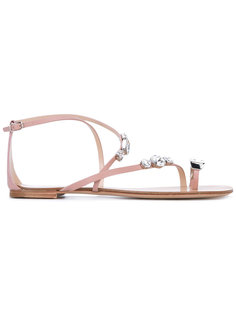 embellished flat sandals Casadei