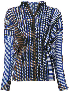 geometric print plissé blouse Issey Miyake