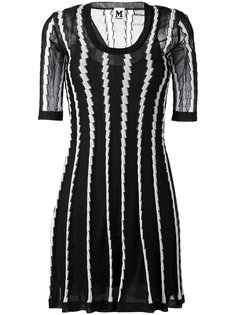 расклешенное платье с полосатыми панелями M Missoni