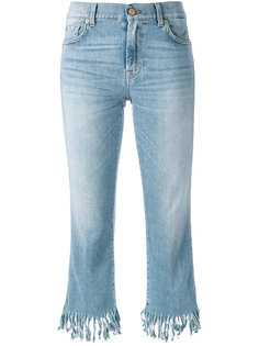 укороченные джинсы с бахромой 7 For All Mankind