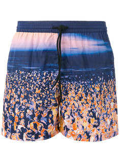 crowd print swim shorts MSGM
