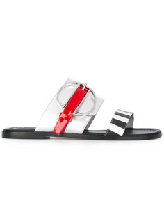 striped slip-on sandals Pollini